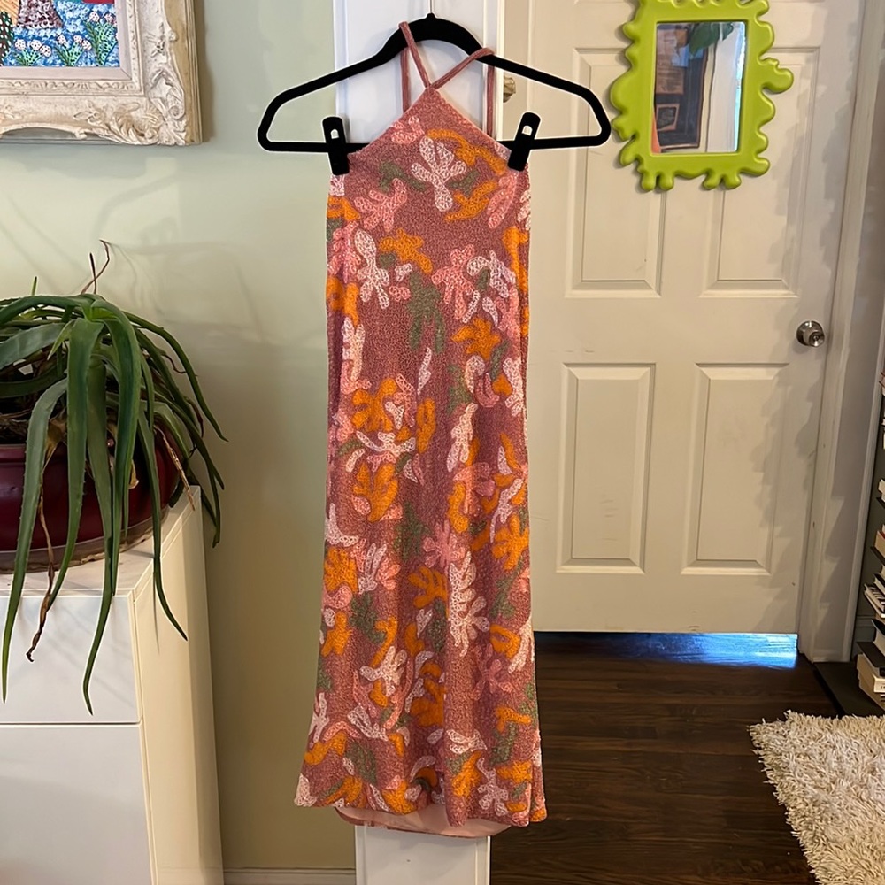 Vintage Glass Beaded Halter Dress